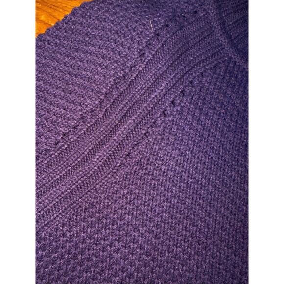 Talbots Sweater Womens Large Purple Cable Knit Lambswool Turtleneck NWT - Picture 2 of 7